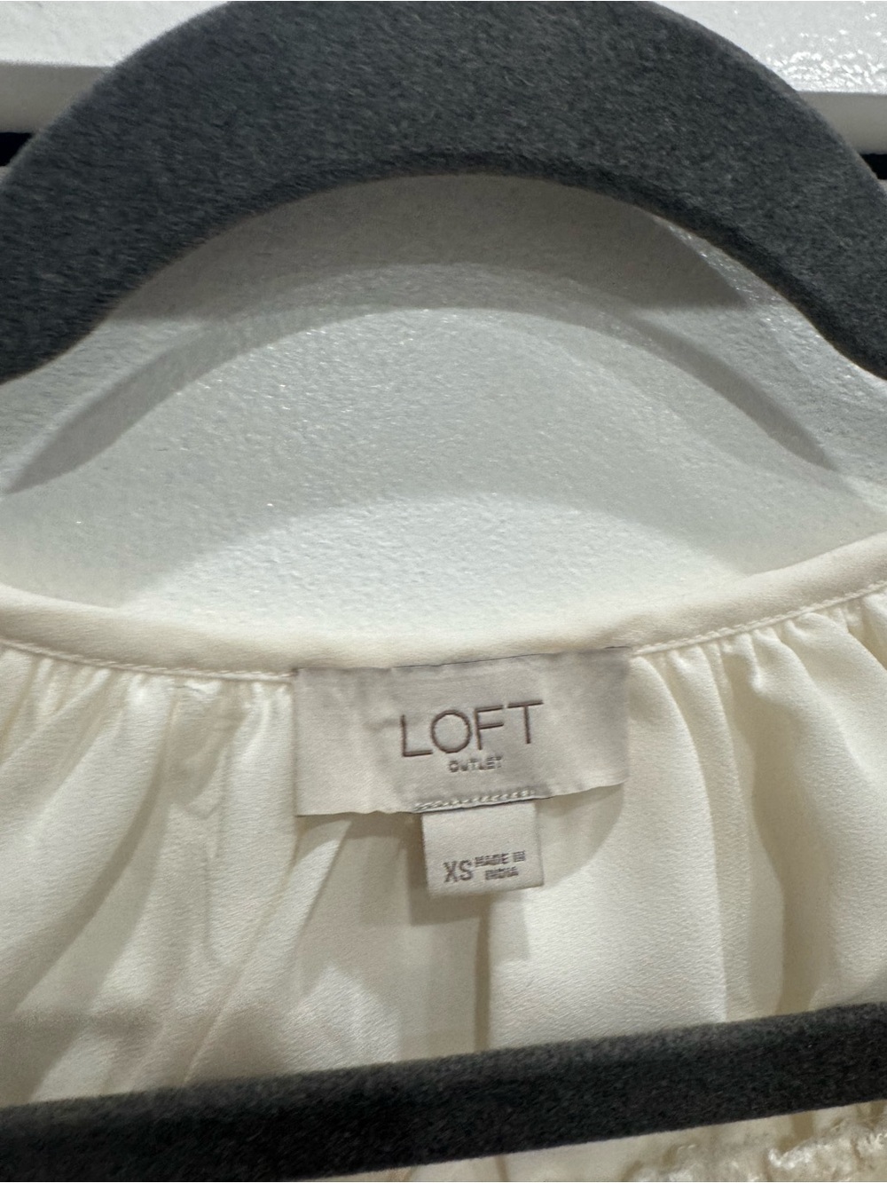 LOFT Ivory Flutter Sleeve Peasant Top - Picture 3 of 3